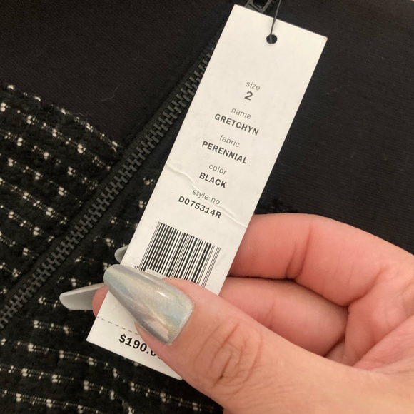 Theory Gretchyn Perennial Black Gray Zipper Wool Blend Mini Skirt size 2 NWT - Picture 8 of 8